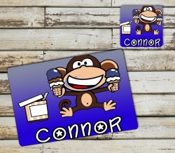 Monkey Placemat and Coaster Set